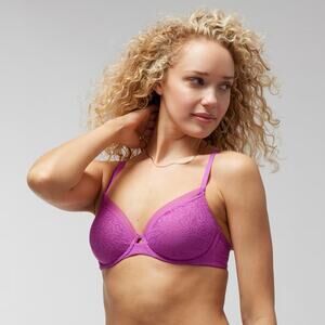 SOMA 1222 orchid daze purple pink unlined lace PC perfect coverage bra 38C
